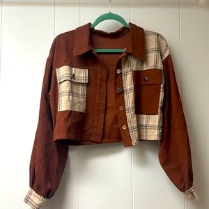 Shein, corduroy, brown, patches
